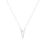 Colier Argint 925 cu Pandantiv Forma V si Perla de Cultura Virelisse 40 cm + Extensie 5.5 cm