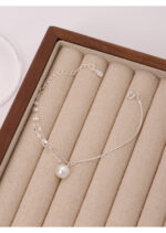 Bratara Argint 925 cu Perla Alba de Cultura si Lant Dublu Snake Serelisse 14.5 cm + Extensie 5 cm - imagine 2