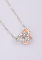 Colier Argint 925 Bicolor cu Pandantiv Cosmic si Zirconii Rose Gold Astravelle 40 cm + Extensie 6 cm