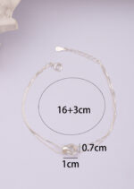 Bratara Argint 925 cu Element Decorativ Minimalist 1 cm Arvenisse 13 cm + Extensie 3 cm - imagine 3