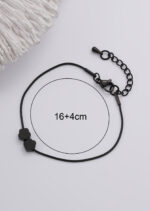 Bratara Inox cu Dubla Floare Trefla Negru Zarielle 16 cm + Extensie 4 cm - imagine 2