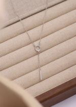 Colier Argint 925 cu Pandantiv Cerc si Bara Verticala cu Zirconii Zenavelle 40 cm + Extensie 5.5 cm - imagine 2