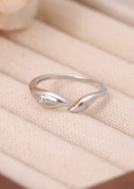 Inel Argint 925 Reglabil Dama cu Zirconiu Model Deschis Minimalist 1.7 g - imagine 3