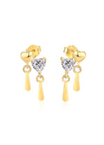 Cercei Argint 925 placat cu Aur 14K cu Design Inima Amorelle 0.95 g