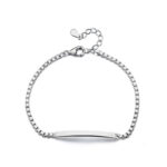 Bratara Argint 925 cu Placa Gravabila si Lant Cubic Alverisse 16 cm + Extensie 4 cm