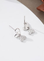 Cercei Argint 925 14K cu Inima si Zirconiu Aurisse Heart 1.08 g - imagine 6