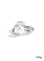 Inel Argint 925 Dama Pearl Grace cu Perla Naturala Reglabil, 1.85 g - imagine 5
