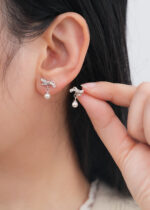 Cercei Argint 925 placat cu Perla de Cultura si Zirconiu Perladora Luxe 1.3 g - imagine 5
