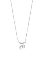 Colier Argint 925 placat cu Platina cu Perla si Zirconiu Delicate Velarisse 40 cm + Extensie 6 cm