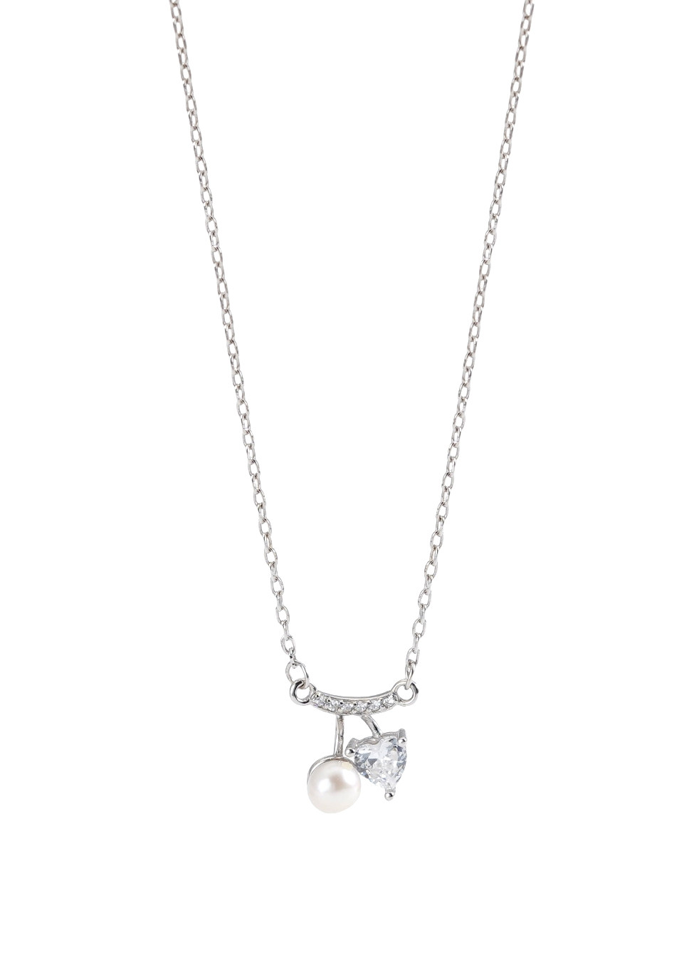 a4a989f3-ef7c-4a92-8e20-cad00664a492 Colier Argint 925 placat cu Platina cu Perla si Zirconiu Delicate Velarisse 40 cm + Extensie 6 cm - imagine 1
