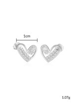 Cercei Argint 925 placat cu Platina cu Design Inima si Zirconiu Lovarisse 1.07 g - imagine 3