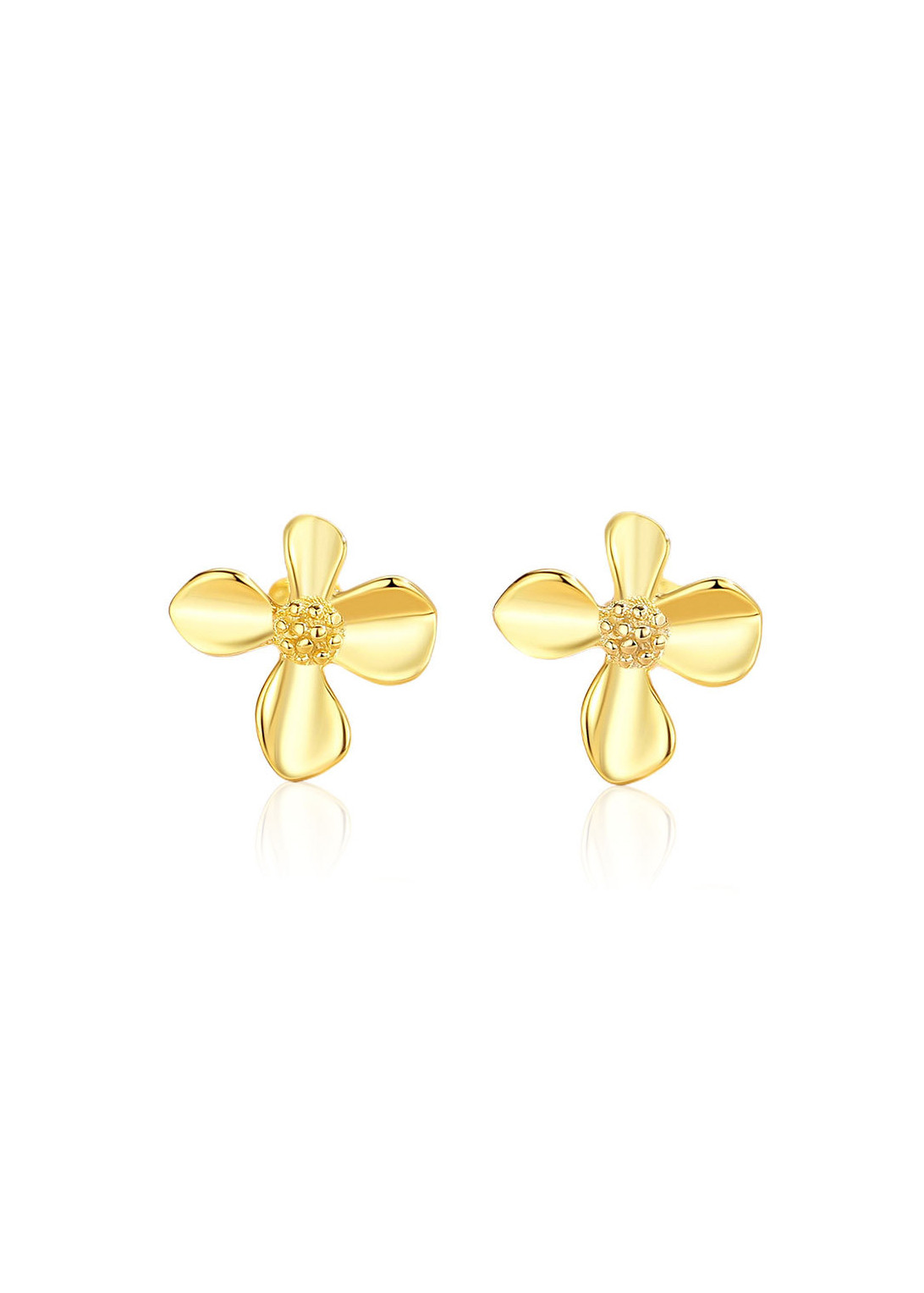 c882b343-0d62-4f1f-9e37-412627c42557 Cercei Argint 925 placat cu Design Floral Seraflora 0.95 g - imagine 1