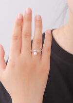 Inel Argint 925 Reglabil Dama cu Perla si Zirconiu Design Minimalist Elegant 1.1 g - imagine 3
