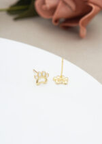 Cercei Argint 925 placat cu Aur 14K cu Design Labuta Pawelle 0.74 g - imagine 3