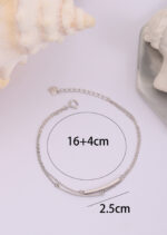 Bratara Argint 925 cu Lant Dublu si Bara cu Zirconii Albe Seravienne 16 cm + Extensie 4 cm - imagine 4