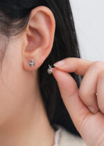 Cercei Argint 925 placat cu platina Buburuza cu Zirconiu Colorat Aurisse Ladybug 0.56 g - imagine 3